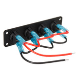 12V 1-4 Gang Toggle Switch Panel Mini Rocker ON-OFF SPST Blue LED for RV, Truck, Ship