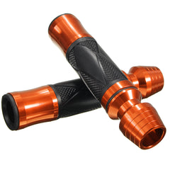 7/8" Universal Motorcycle Handlebar Grips - Rubber & Aluminum for Sports Bikes