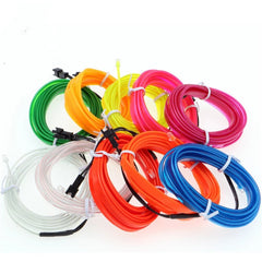 EL Wire Neon Light Flexible Rope Tube - Car Interior LED Strip Atmosphere Lamp for Auto Decoration