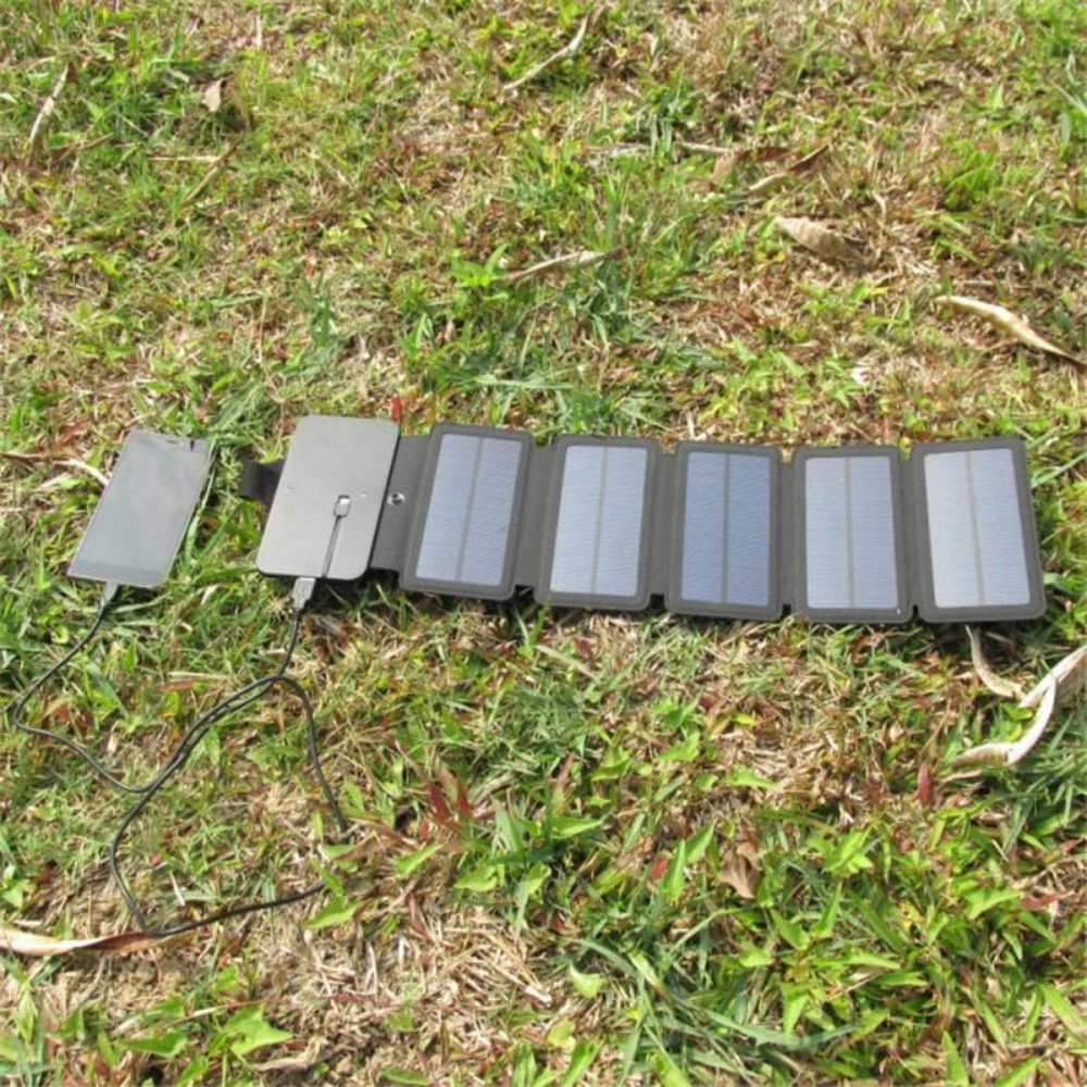 Tragbares 10-W-Solarladegerät mit USB-Ausgang für Smartphones – faltbare Solarmodule 5 V 2,1 A