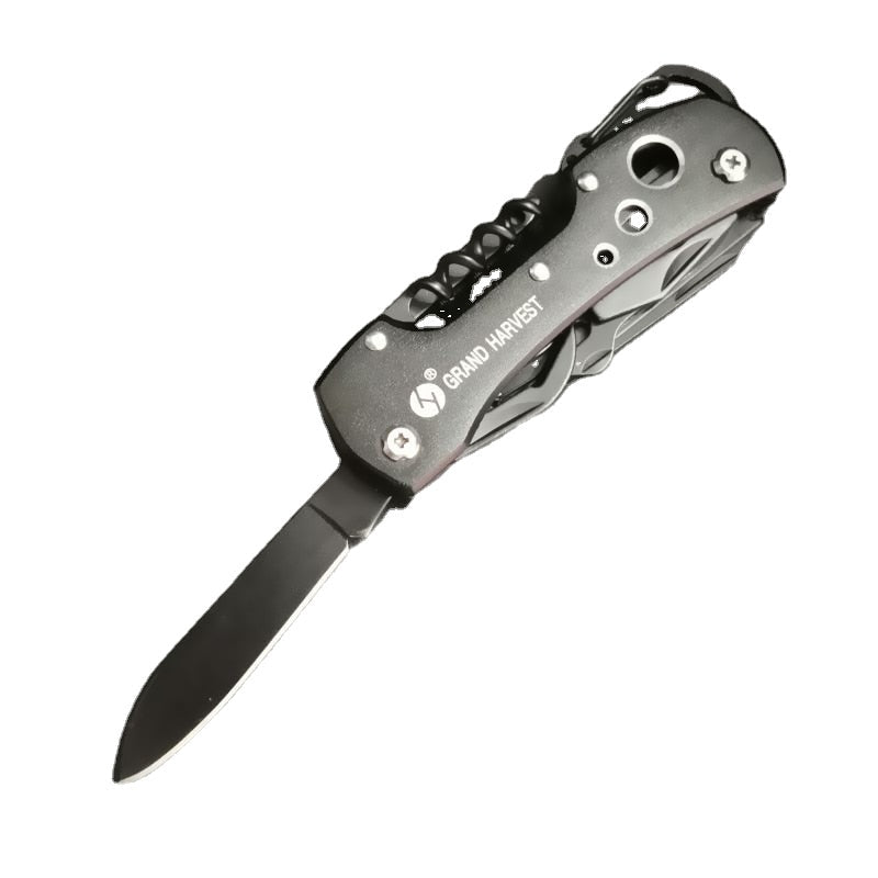 Black Multifunction Swiss Army Knife - Outdoor Camping Survival Folding EDC Multi-Purpose Tool