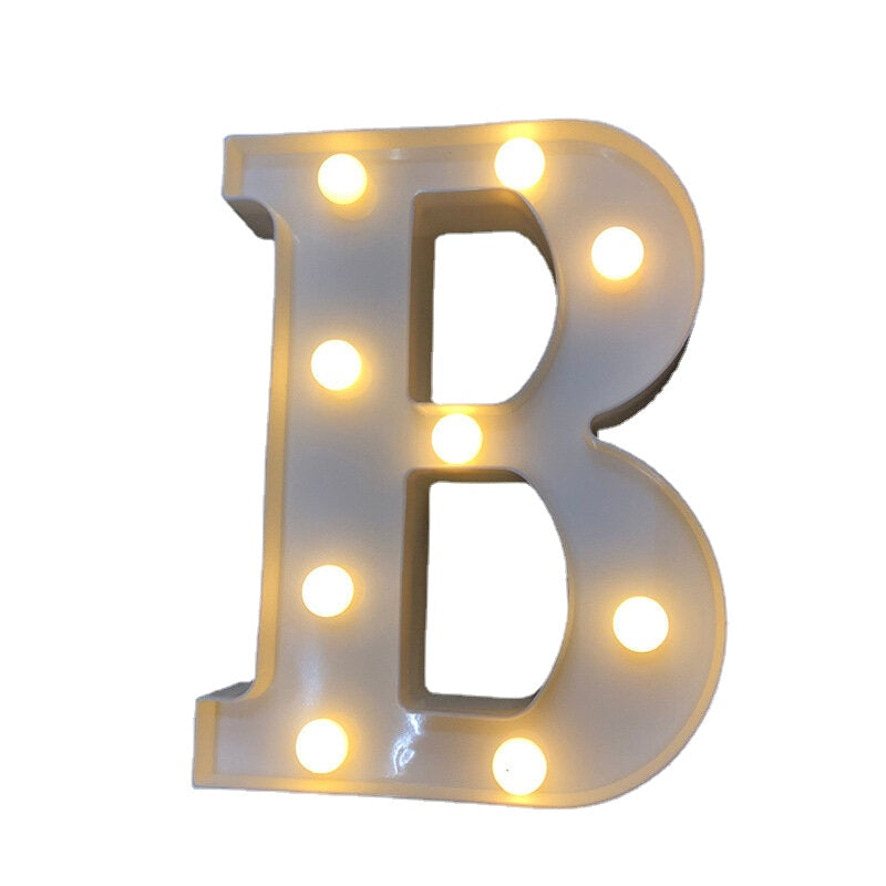 LED English Letter & Symbol Pattern Night Light - Home Decor for Bedroom, Birthday Party, Proposal