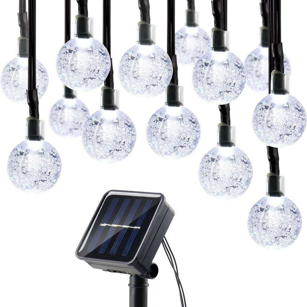 50 LED 7M Solar String Lights Outdoor Waterproof, 8 Modes Globe Lights for Garden Decoration