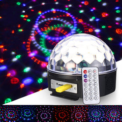 18W RGB LED Crystal Ball Stage Light with Remote Control, MP3, for DJ Club Pub Disco Party, AC100-240V