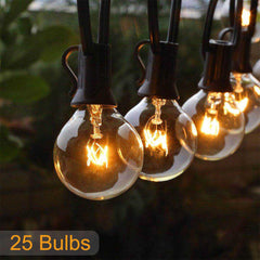 25FT G40 Globe Patio String Lights - Outdoor Christmas, Party, Garden, Wedding Decorative Festoon Bulbs