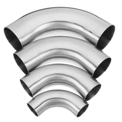 Stainless Steel 90 Degree Exhaust Pipe Bends - 1.5", 2", 2.5", 3" OD Tube Elbows