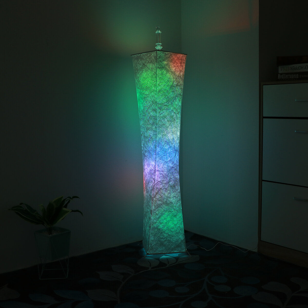 12V LED Floor Lamp with Remote Control, RGB Color Changing, 58" Height, Ideal for Living Room