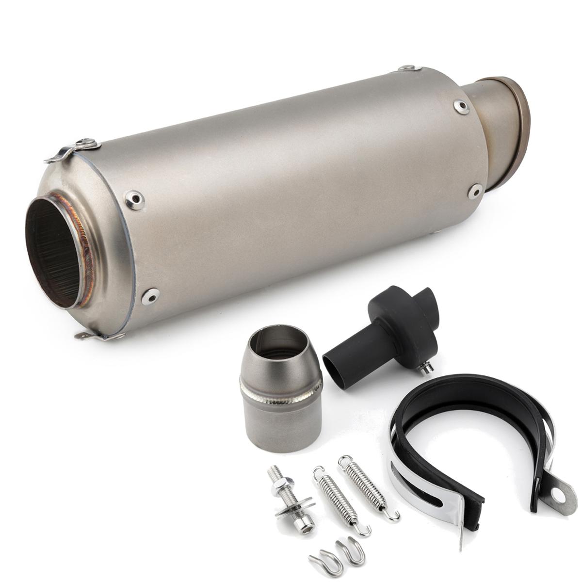 Universal 38-51mm Motorcycle Exhaust Muffler - Carbon Stainless Steel for Street Sport Bikes