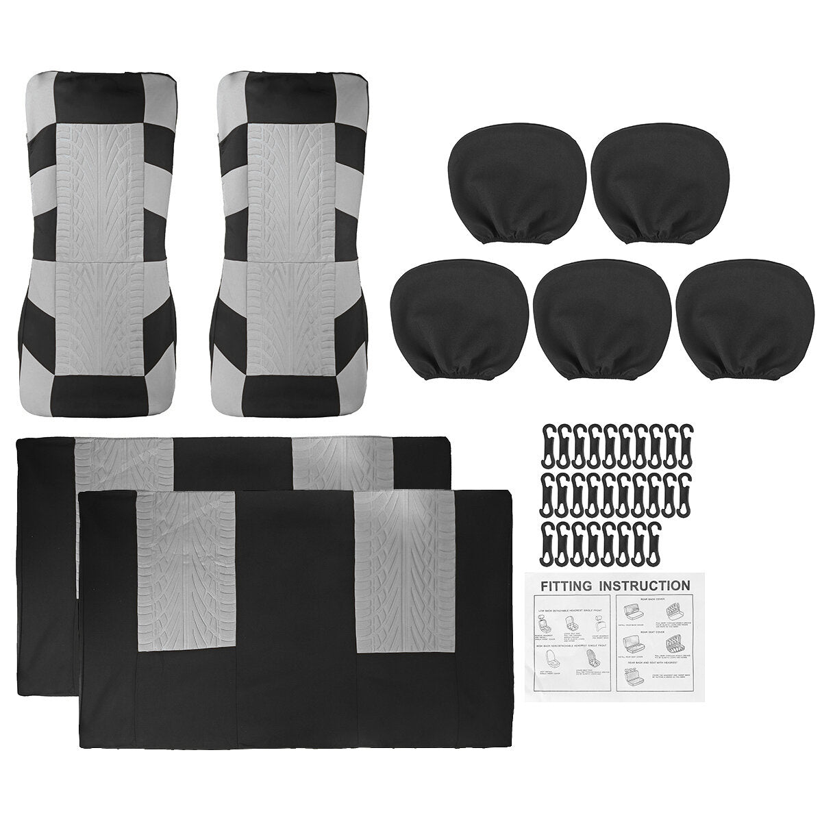 2/4/8PCS Car Seat Covers for Front and Back Rows - Fits 5-Seats in Car, SUV, Truck, Van - Available in 3 Colors