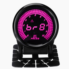 52mm LED Dual Display Oil Temp & Pressure Gauge - 10 Colors, Auto Oil Pressure Meter with Sensor