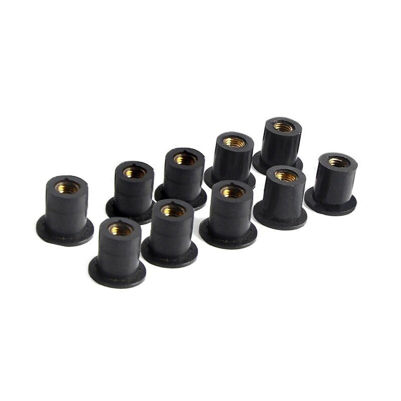 10pcs M4/M5/M6 Metric Rubber Well Nuts Windshield Fairing Screws Universal Motorcycle Cowl Fasteners