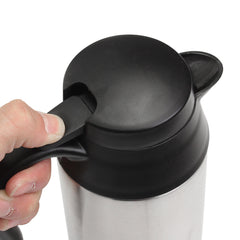 12V 750ml Stainless Steel Electric In-Car Kettle - Car Travel Heating Water Bottle