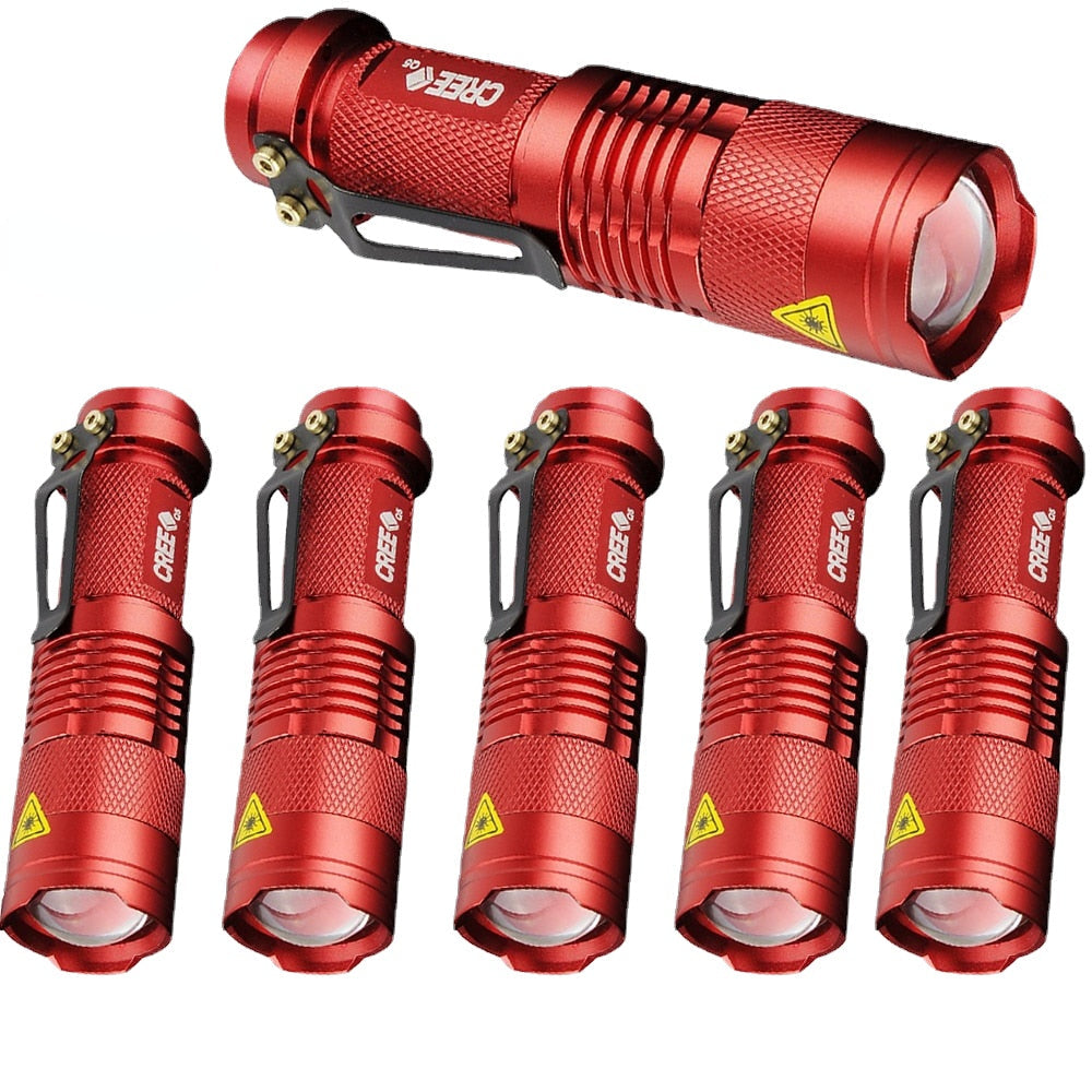 Powerful Tactical LED Flashlights - Portable, Zoomable, 3 Modes, Self Defense, Camping Lanterns, 6 Pack