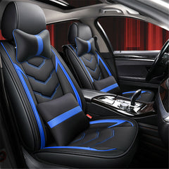 Breathable PU Leather Car Seat Protector - Full Front & Rear Universal Seat Cover