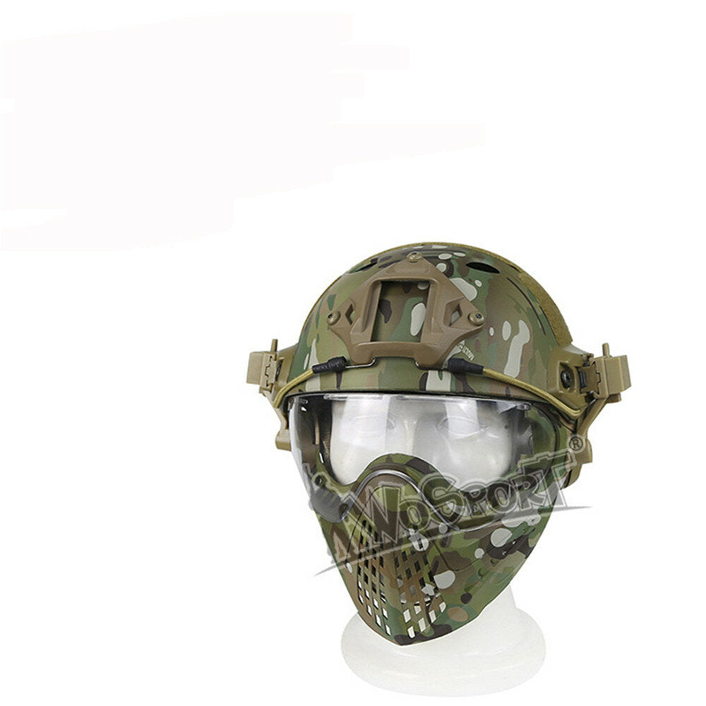 Army Tactical Helmet with Mask for Motorcycle, Hunting, and Outdoor Riding