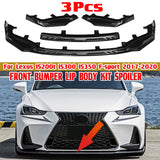 3PCS Front Bumper Lip Body Kit Splitter Cover Trim - Car Exterior Accessory