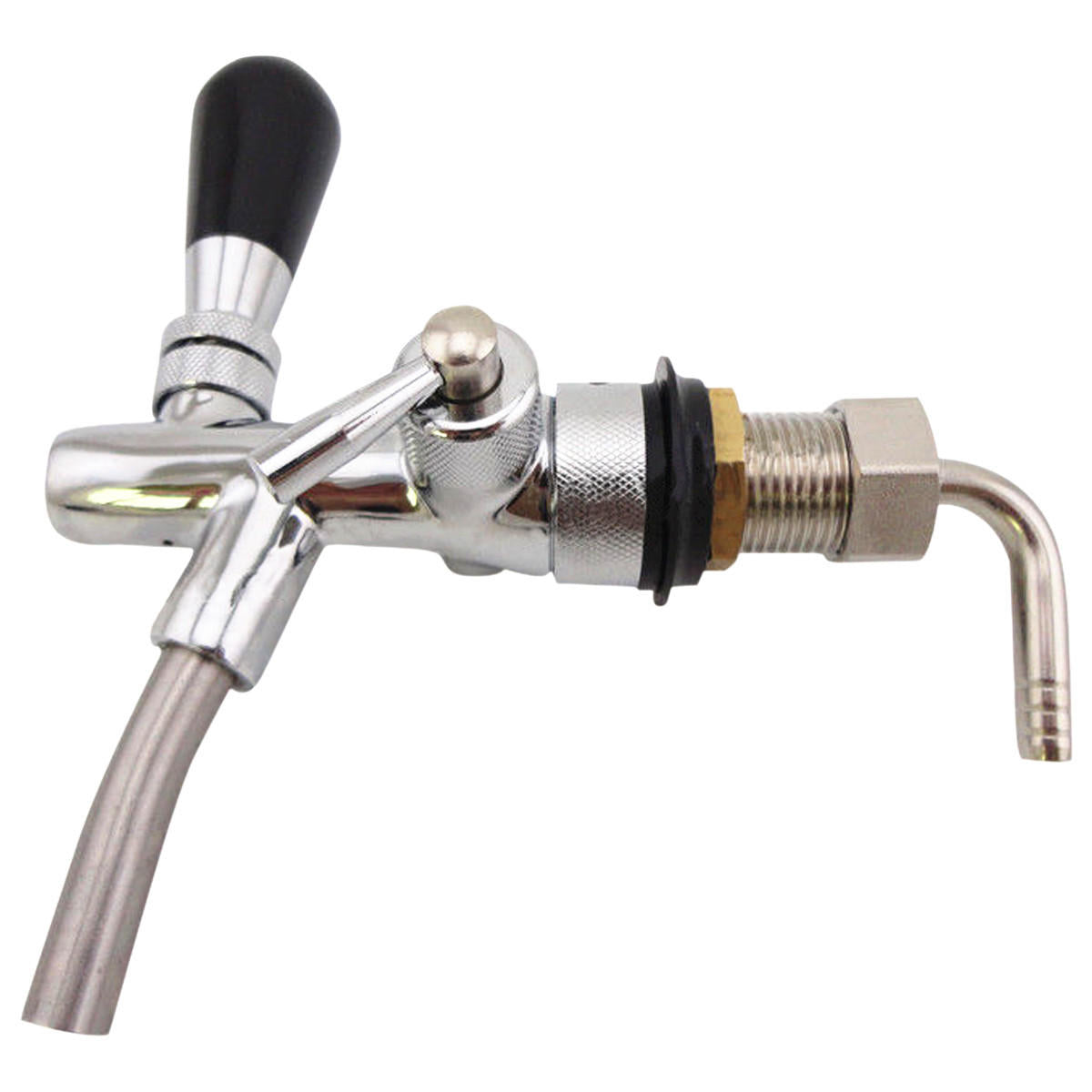 Draft Kegerator Faucet Flow Controller Kit with Chrome Plating Shank G5/8 Tap and Bottle Opener