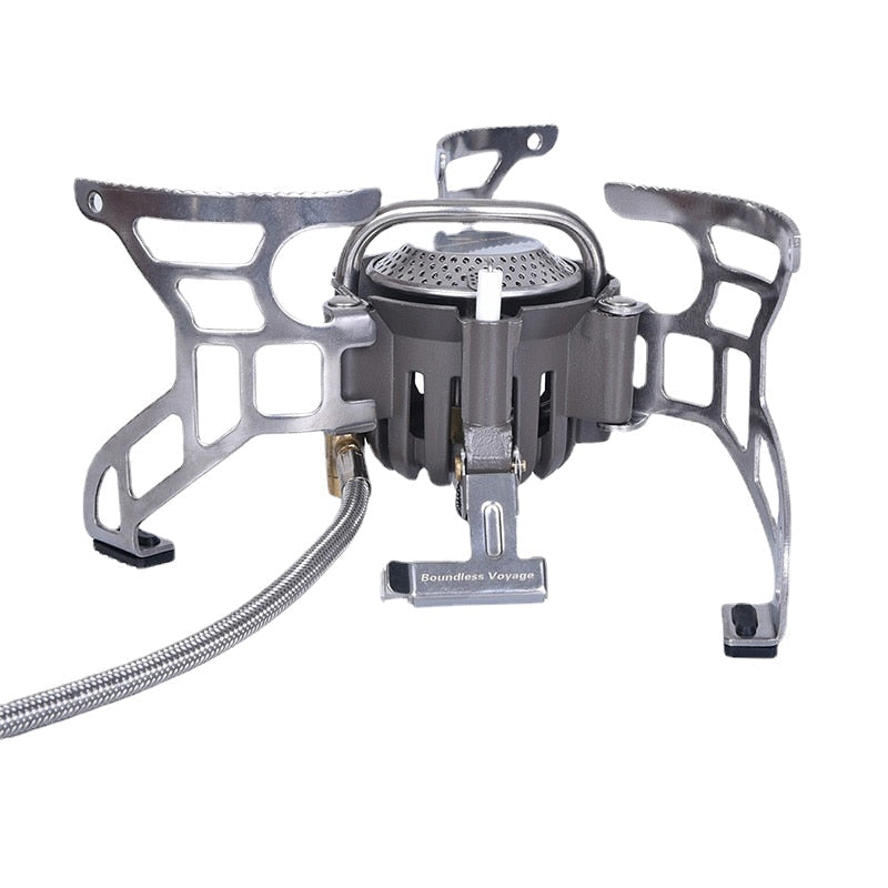 Portable Outdoor Camping Gas Stove with Igniter - Foldable Aluminum Alloy Cooker, 3500W