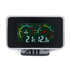 12V-24V 2-in-1 LCD Car Digital Gauge: Voltage, Pressure, Water Temp Meter with Buzzer Alarm