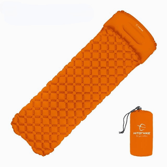 Ultralight Inflatable Camping Sleeping Pad with Pillows - Folding Travel Mat for Hiking & Trekking