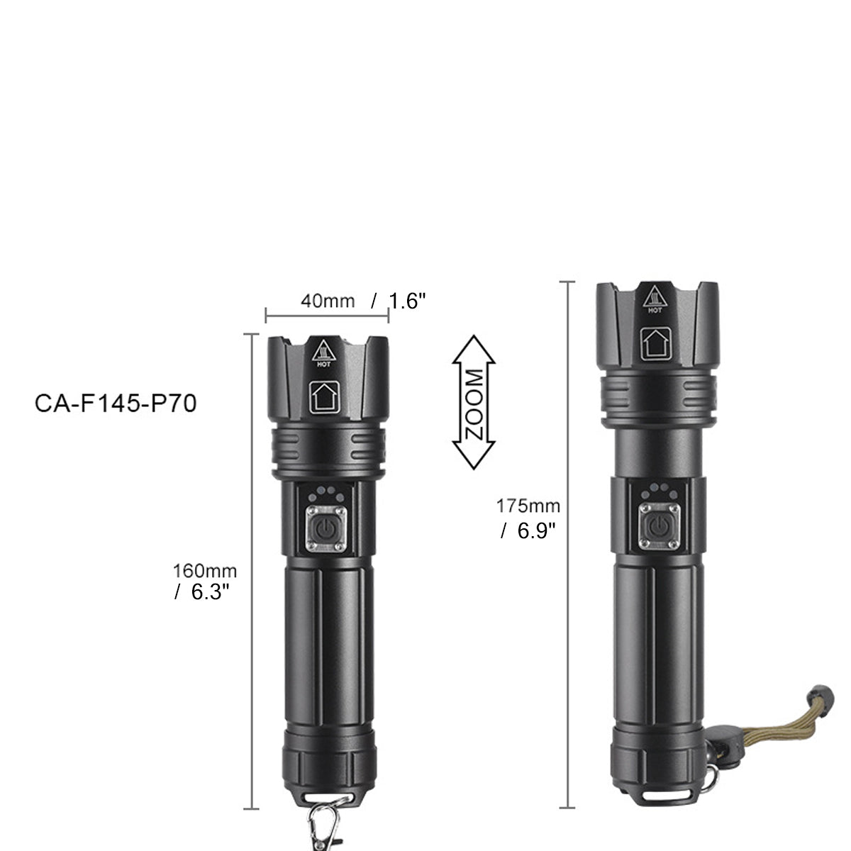 1000LM 300M Long Range USB Rechargeable Flashlight with SOS and 18650 Mobile Powerbank for Phone