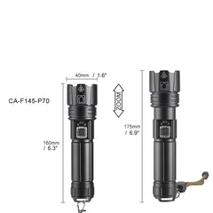 1000 lm, 300 m Reichweite, wiederaufladbare USB-Taschenlampe mit SOS und mobiler 18650-Powerbank für das Telefon