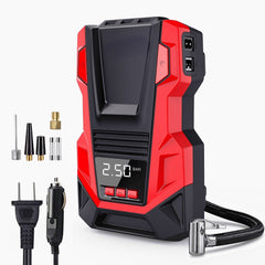 AC/DC Portable Digital Air Pump Tire Inflator with Automatic Display for Car, Bicycle, Motorcycle, Basketball, Pool Toys