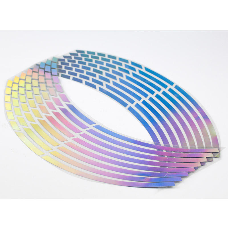 16pcs Reflective Tyre Strips Tape for 17-18 Inch Car, Motorcycle, Bike Wheels - Rim Styling Stickers