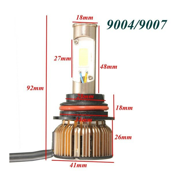 48W COB LED Headlight Kit, Hi-Lo Beam, 4800LM, 6000K