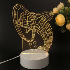 3D Multicolor LED Dolphin Night Light Lamp with Switch for Home Party Decor, 220V