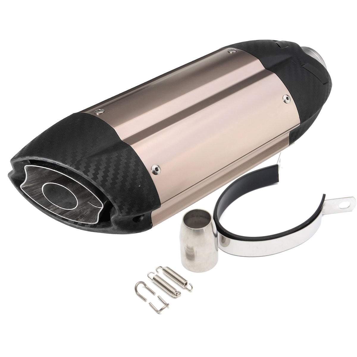 Universal 38-51mm Motorcycle Exhaust Muffler - Carbon Stainless Steel for Street Sport Bikes