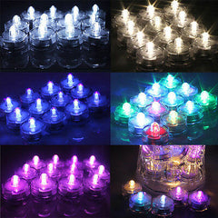 12Pcs Waterproof Flameless Colorful LED Candle Lights for Wedding and Christmas Decorations