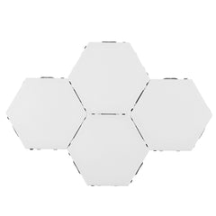 4x Modular LED Hexagonal Touch Wall Lamps - Honeycomb Magnetic Quantum Night Lights