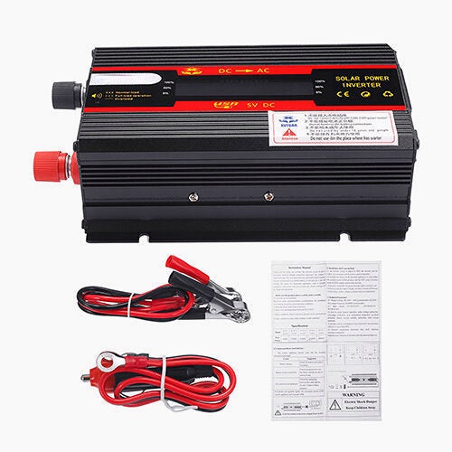 1000-W-Auto-Wechselrichter 12 V/24 V auf 220 V, US-/EU-Stecker, modifizierte Sinuswelle, LCD-Display, Solarstromwandler