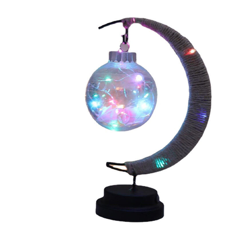 LED Crescent Moon Wishing Ball Memorial Lamp for Home Decoration