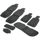 7PCS Universal PU Leather Car Seat Cushion Cover Set for 5-Seat Cars - Black and White