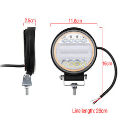 126W LED Work Light Yellow Beam Lamp DRL Amber Angel Eye for Car, Motorcycle, Off-road Truck