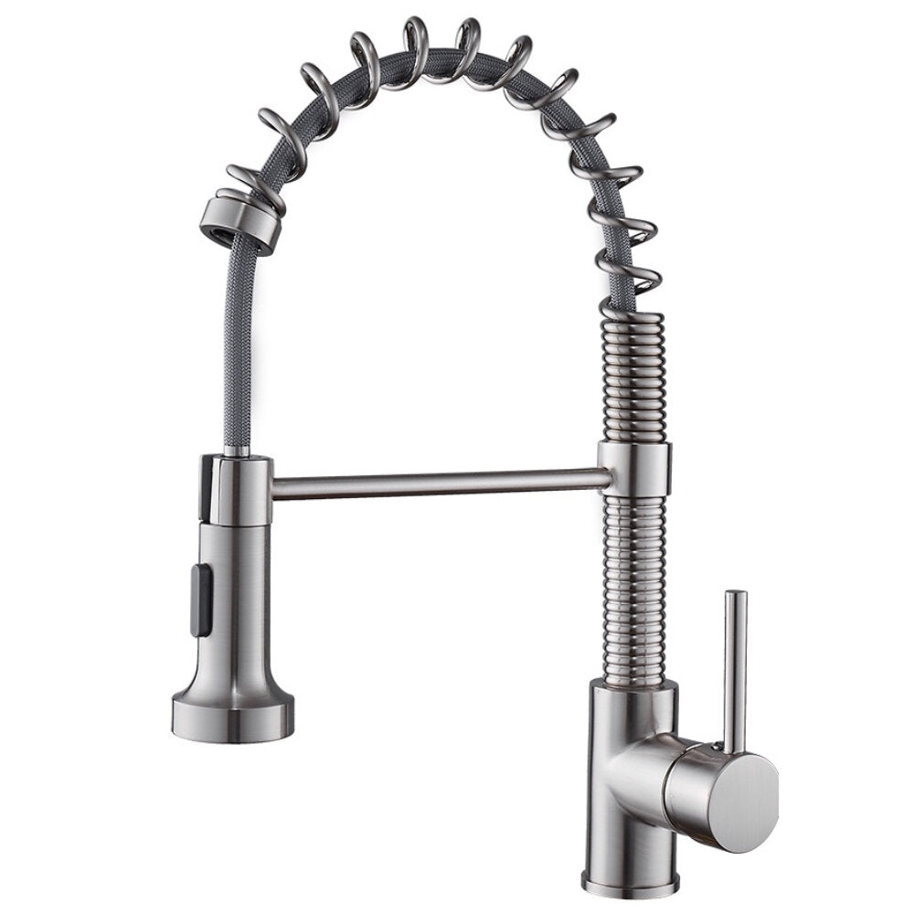 Commercial Kitchen Faucet with Pull-Down Sprayer, Single Handle Hot and Cold Mixer Tap