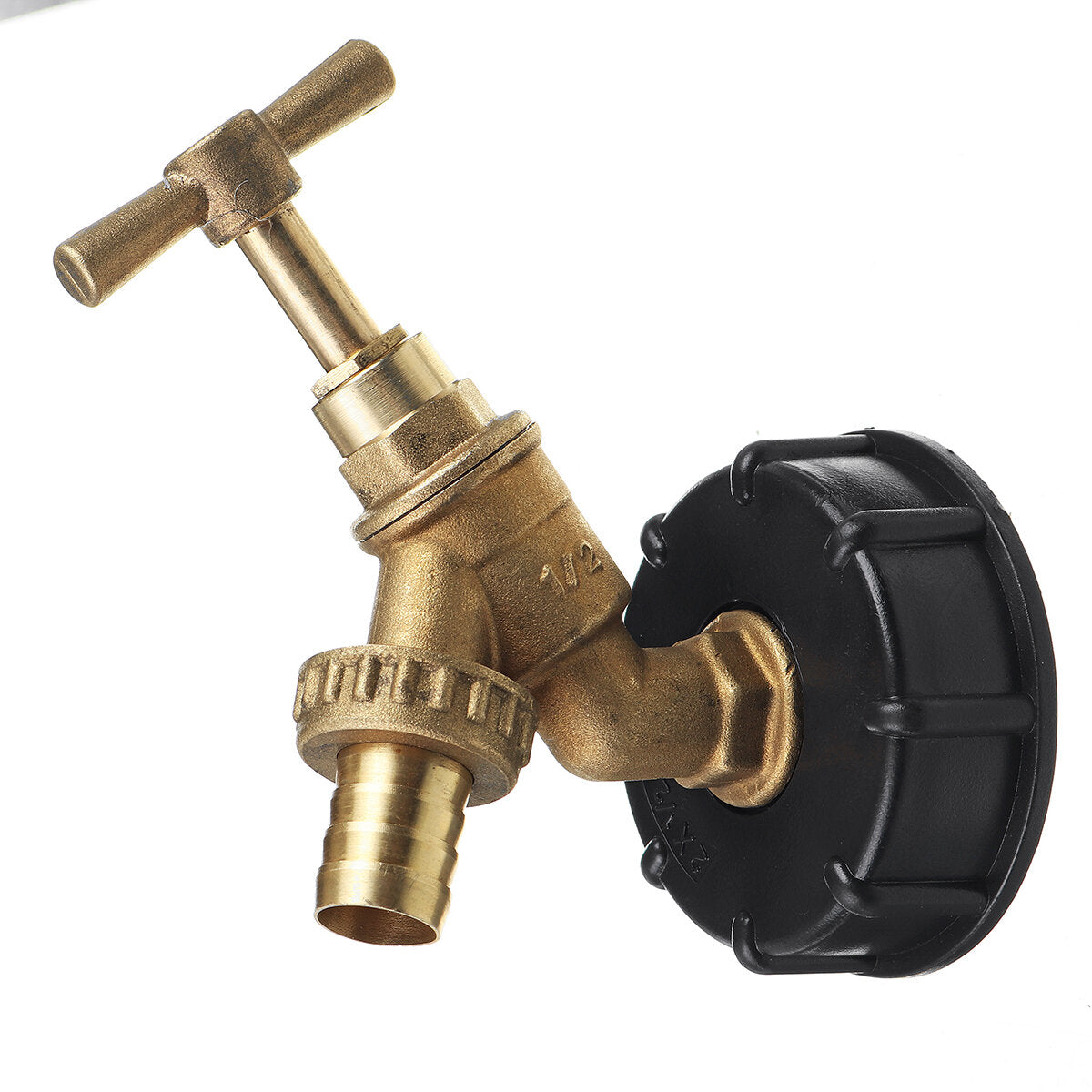 Gold 1/2 Inch Water Tank Adapter Tap Outlet Valve Fitting for Garden Connector