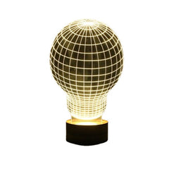 3D Visual LED Table Lamp - Energy Saving Wooden Night Light for Holidays