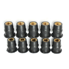 10pcs M4/M5/M6 Metric Rubber Well Nuts Windshield Fairing Screws Universal Motorcycle Cowl Fasteners