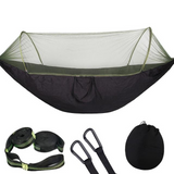 Portable Camping Hammock with Mosquito Net and Pop-Up Light - Outdoor Parachute Fabric