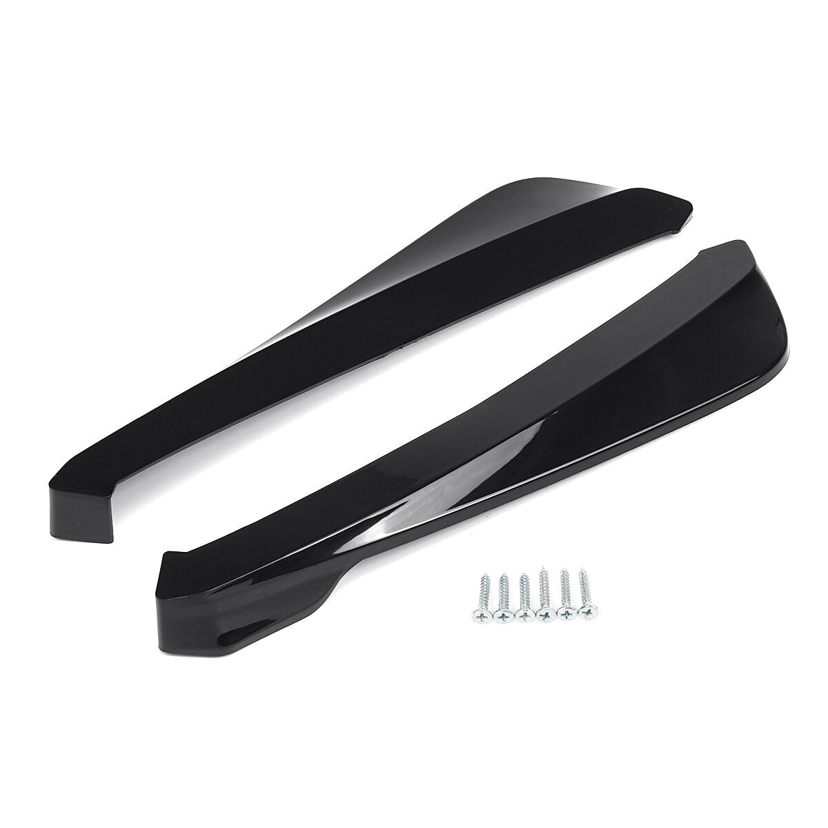 2Pcs Universal Black Rear Bumper Lip Wrap Angle Splitters for Cars