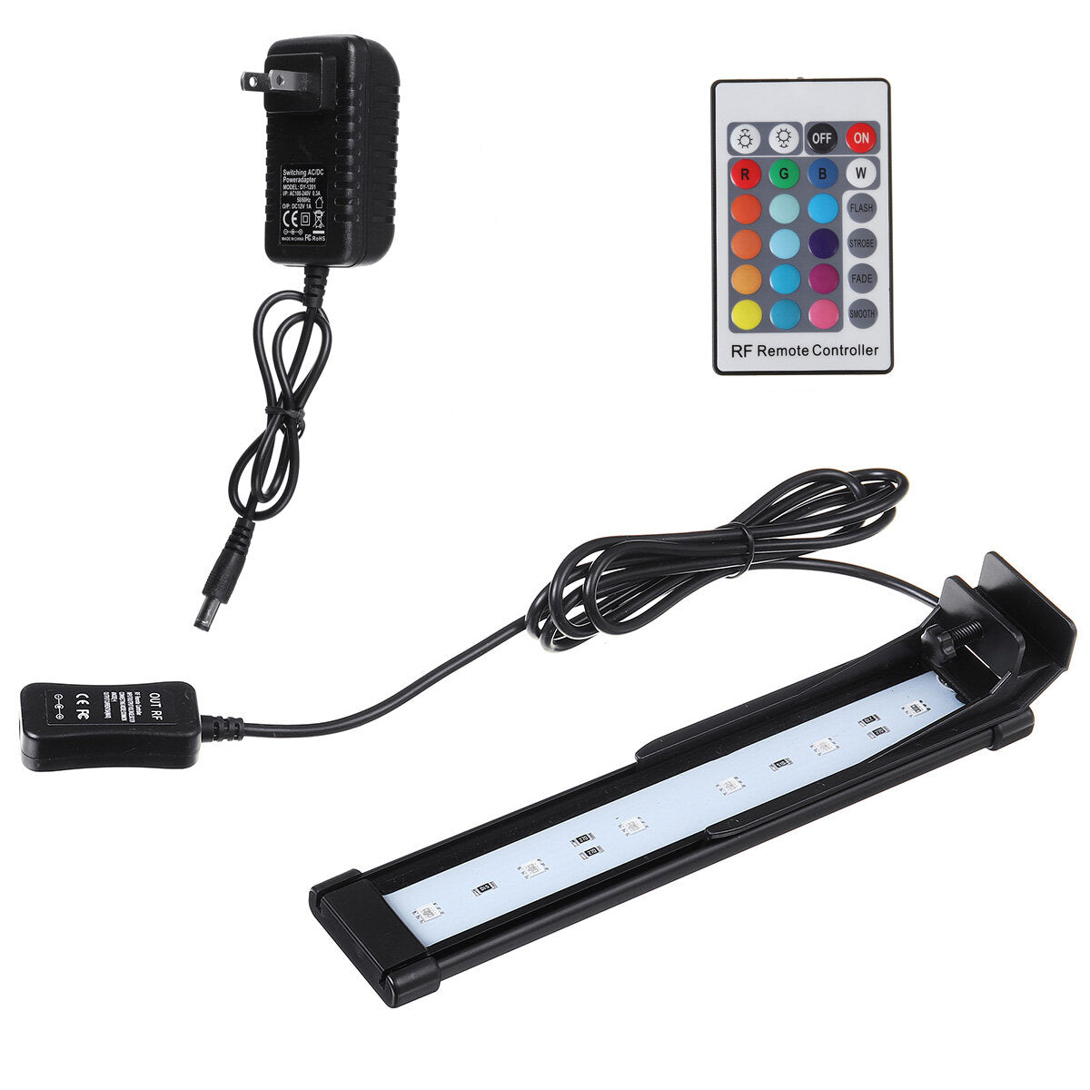 22 cm dimmbares RGBW-LED-Aquarienlicht mit Fernbedienung – Farbwechsel, passend für Aquarien/Fischbehälter