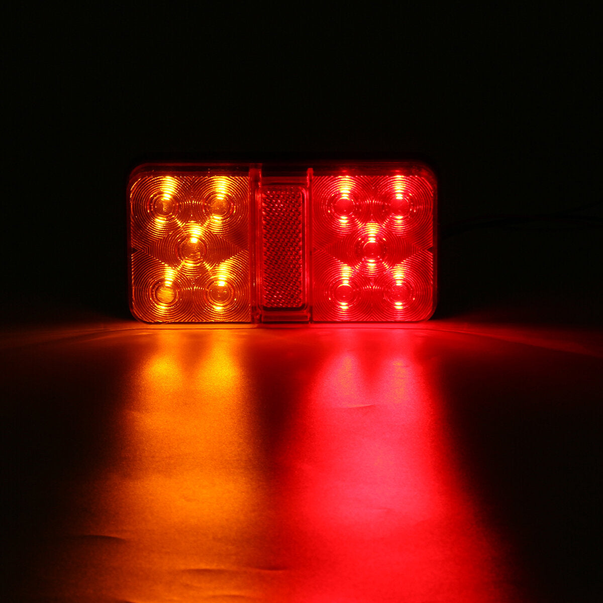 2Pcs 10 LED Rear Stop Indicator Tail Lights Red/Amber for Trailer, Truck, Lorry, Caravan, Van 12-80V