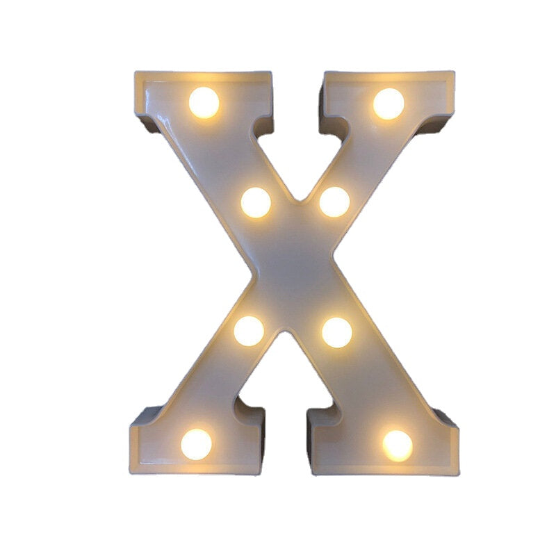 LED English Letter & Symbol Pattern Night Light - Home Decor for Bedroom, Birthday Party, Proposal