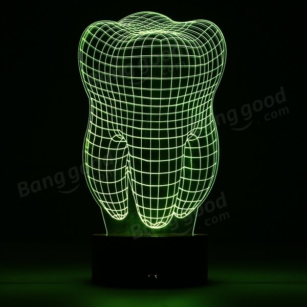 3D Color Changing LED Desk Lamp - Remote Controlled Acrylic USB Night Light, Perfect Christmas Gift