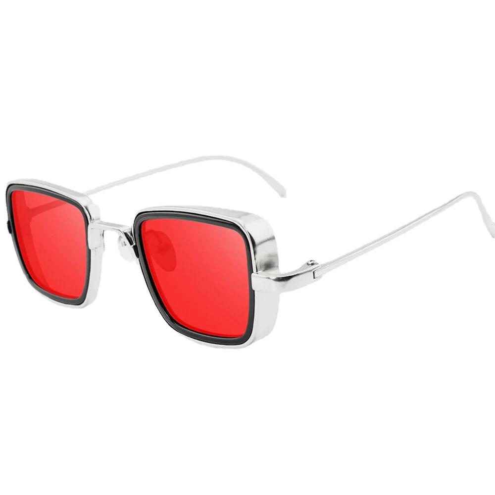 Men's Retro Thick Edge Metal Frame Sunglasses for Beach, Sports, and Driving