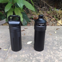 Outdoor CNC Waterproof Emergency First Aid Kit - Aluminum Survival Pill Bottle, EDC Tank Box for Camping & Cigarettes