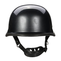 Carbon Fiber Half Face Motorcycle Helmet for Chopper Cruiser Biker - Sizes M/L/XL